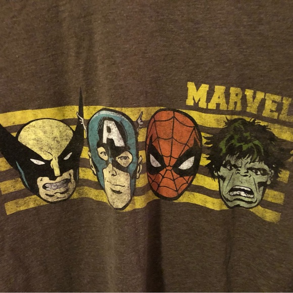 Vintage Marvel Comics baseball style t-shirt, Brown on tan, XL - Picture 3 of 6